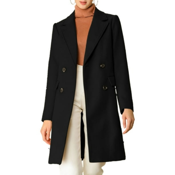 Allegra K Jackets & Blazers - 🅽🆆🆃 $86 Allegra K Women's Notch Lapel Double Breasted Belted Trenchcoat